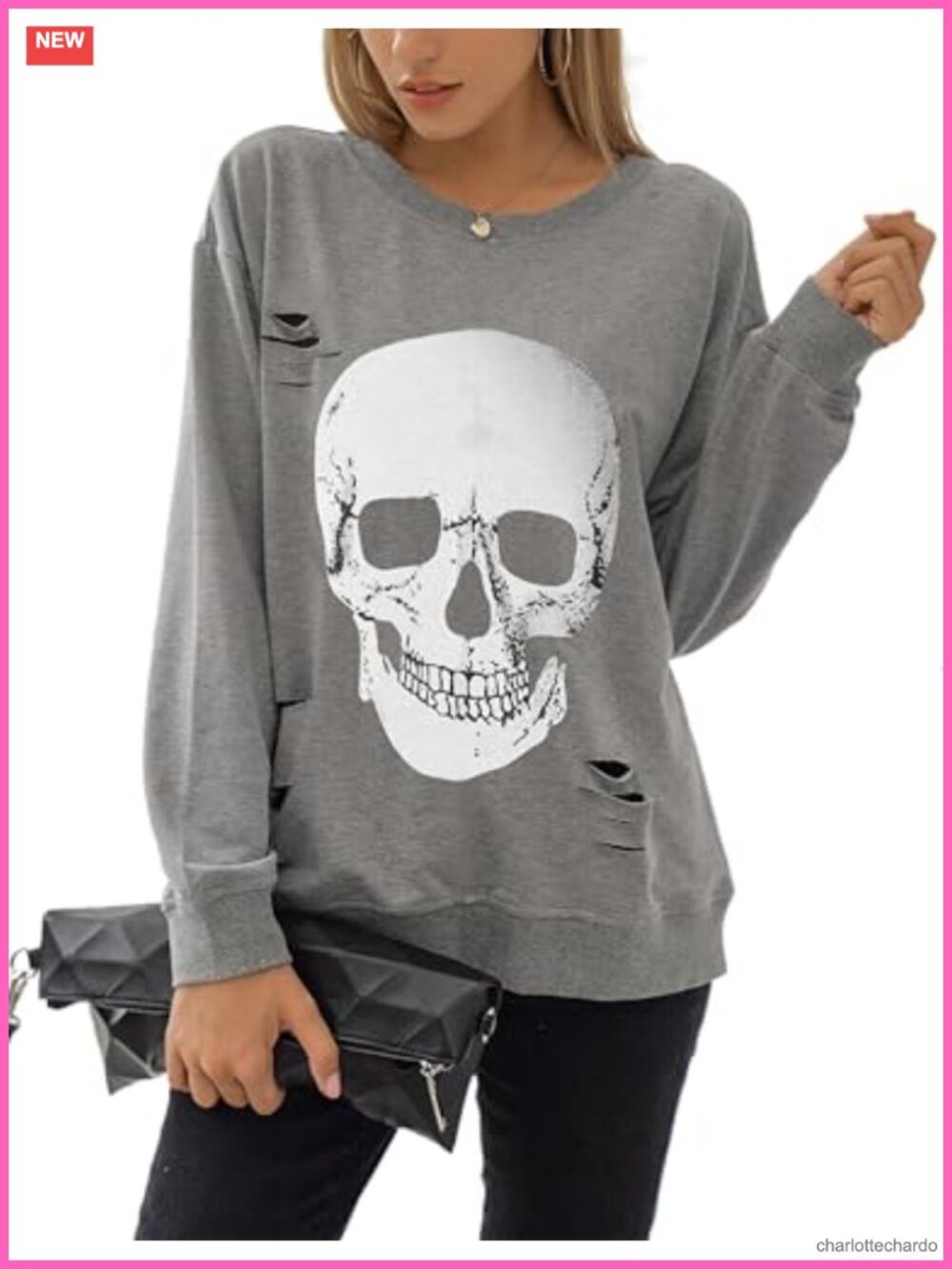 Halloween Skull Graphic Crewneck Pullover Sweatshirt Long Sleeve